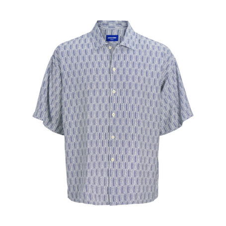 Chemise bleue imprimée avec une coupe droite et...