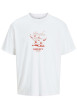 Thumbnail T-shirt en coton blanc uni avec des bonhommes et une coupe droite