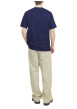 Thumbnail T-shirt en coton bleu uni avec un col rond et une coupe droite - Image 3