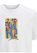 Thumbnail T-shirt en coton blanc uni avec des musiciens et une coupe droite à col rond - Image 3