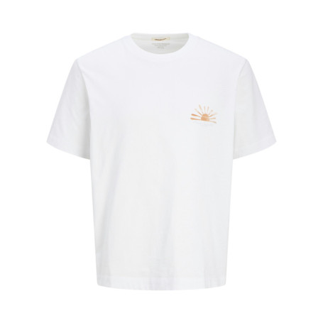 T-shirt en coton blanc uni avec une coupe...