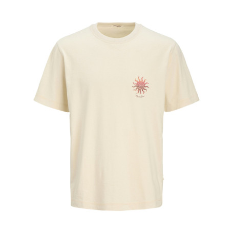 T-shirt en coton jaune uni avec un soleil et...