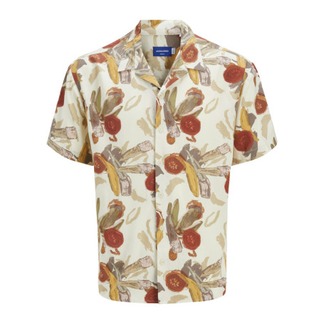 Chemise blanche et rouge à imprimé floral avec...