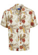 Thumbnail Chemise blanche et rouge à imprimé floral avec coupe regular et un col cubain
