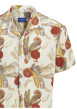 Thumbnail Chemise blanche et rouge à imprimé floral avec coupe regular et un col cubain - Image 2