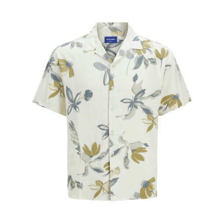 Chemise écrue à imprimé floral avec un col...