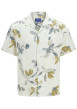 Thumbnail Chemise écrue à imprimé floral avec un col cubain et une coupe droite