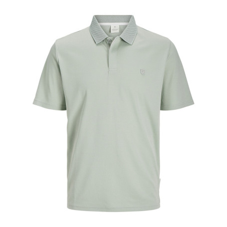 Polo vert d'eau uni à coupe droite avec col à...