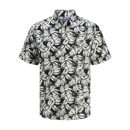Chemise noire et blanche en coton à motif...