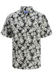 Thumbnail Chemise noire et blanche en coton à motif floral avec des manches courtes