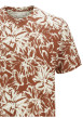 Thumbnail T-shirt en coton rouille imprimé à motif floral avec coupe droite et col rond - Image 2