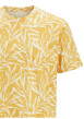 Thumbnail T-shirt jaune imprimé à motif floral en coton avec col rond et coupe droite - Image 2