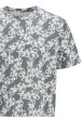 Thumbnail T-shirt manches courtes en coton bleu imprimé à motif floral avec un col rond - Image 2