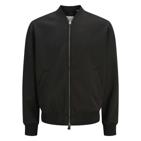 Bomber noir uni à coupe ajustée avec fermeture...