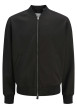 Thumbnail Bomber noir uni à coupe ajustée avec fermeture zippée et 2 poches raglan