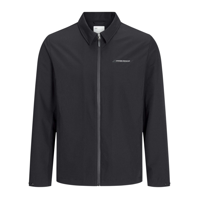 Jack & Jones - Surchemise Noire Unie à Coupe Droite Avec Col à Revers Et Manches Longues - Noire
