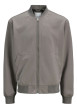 Thumbnail Bomber gris uni à coupe ajustée avec 2 poches raglan et fermeture zippée