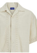 Thumbnail Chemise manches courtes écrue unie à coupe ample avec col cubain - Image 2
