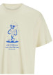 Thumbnail T-shirt manches courtes en coton écru imprimé à coupe loose avec col rond - Image 2