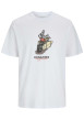 Thumbnail T-shirt en coton blanc imprimé moto à coupe regular et un col rond