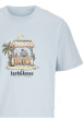 Thumbnail T-shirt bleu ciel imprimé plage en coton avec coupe regular et un col rond - Image 2
