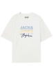 Thumbnail T-shirt en coton blanc avec logo imprimé, coupe regular et col rond