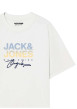 Thumbnail T-shirt en coton blanc avec logo imprimé, coupe regular et col rond - Image 2