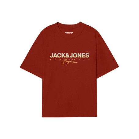 T-shirt manches courtes en coton rouille avec...