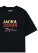 Thumbnail T-shirt noir en coton avec logo imprimé, col rond et manches courtes - Image 2