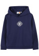 Thumbnail Sweat à capuche en coton marine à coupe ample avec col à capuche et logo blanc