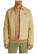Thumbnail Blouson en coton biologique beige uni à coupe droite, col à revers et zippé - Image 4