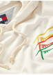 Thumbnail Sweat en coton régénératif écru à imprimé signature avec coupe droite et capuche - Image 3
