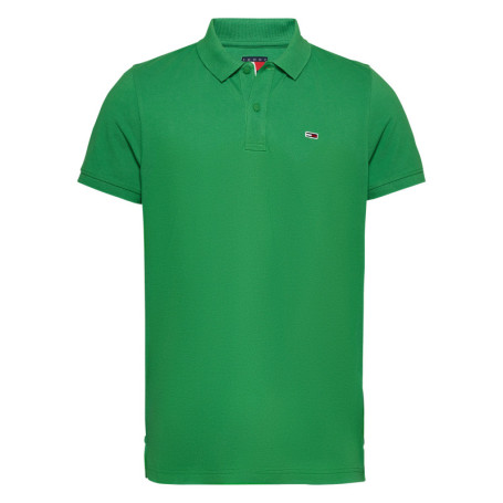 Polo en coton régénératif vert uni à coupe...
