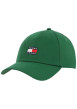 Thumbnail Casquette en coton biologique verte unie avec logo et fermeture strapback