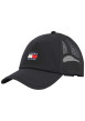 Thumbnail Casquette en coton biologique noire unie trucker avec fermeture snapback