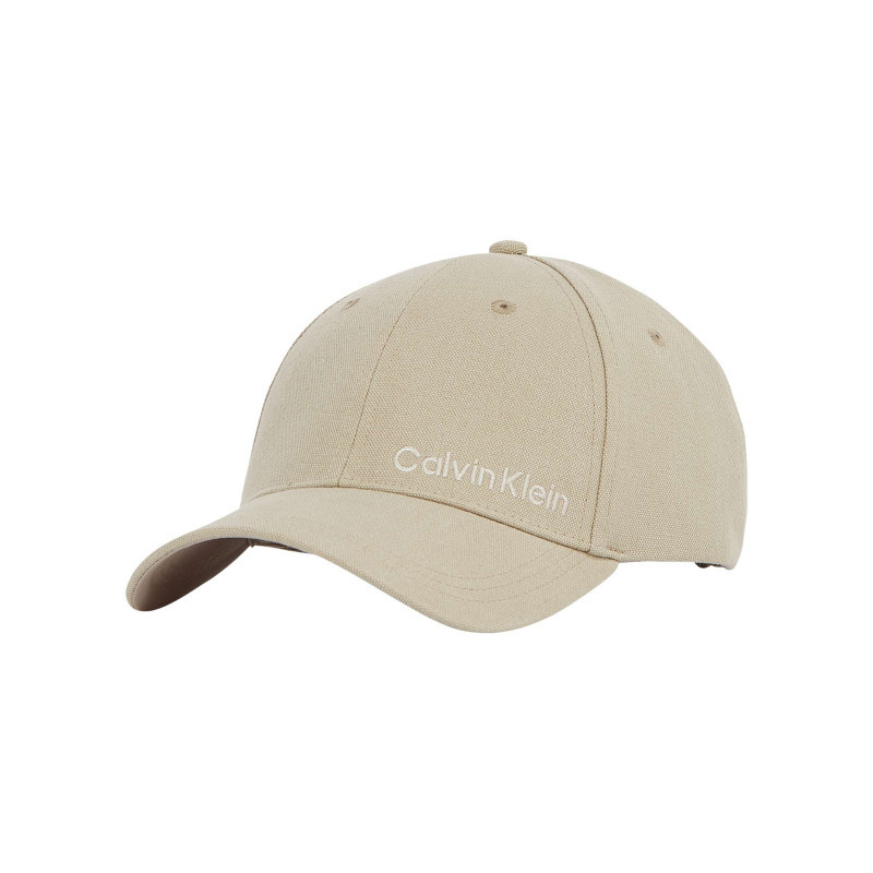 Calvin Klein Jeans - Casquette Strapback En Lin Mélangé écrue Unie Avec Le Nom De La Marque - Ecrue