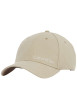 Thumbnail Casquette strapback en lin mélangé écrue unie avec le nom de la marque