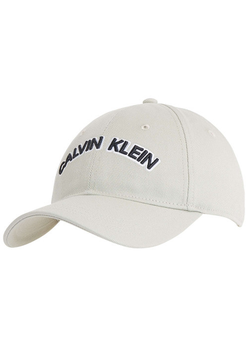Casquette strapback en coton gris clair avec le nom de la marque arrondi