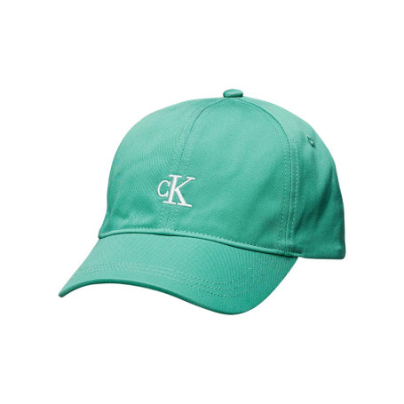 Casquette strapback en coton verte unie avec le...