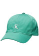 Thumbnail Casquette strapback en coton verte unie avec le logo brodé à l'avant