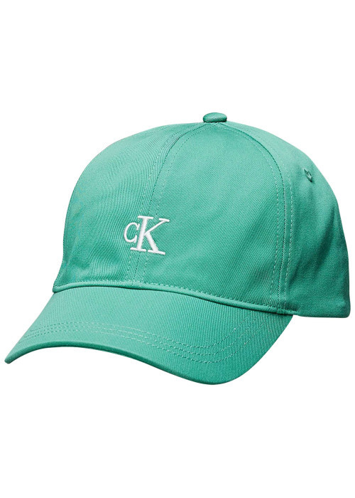 Casquette strapback en coton verte unie avec le logo brodé à l'avant