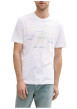 Thumbnail T-shirt en coton blanc avec logo imprimé fluo à coupe regular et col rond - Image 3