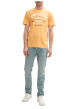 Thumbnail T-shirt orange en coton avec logo blanc imprimé à col rond et manches courtes - Image 2