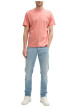 Thumbnail T-shirt en coton rose pâle uni à coupe droite avec col rond et manches courtes - Image 2