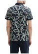 Thumbnail Polo en coton marine et vert à motif floral avec coupe droite et manches courtes - Image 4