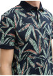 Thumbnail Polo en coton marine et vert à motif floral avec coupe droite et manches courtes - Image 6