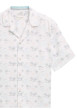 Thumbnail Chemise manches courtes blanche avec motif palmiers à coupe droite et col cubain - Image 2