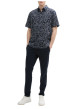 Thumbnail Chemise marine à motif floral blanc avec coupe regular et à manches courtes - Image 3