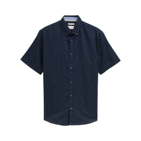 Chemise marine à pois blancs avec coupe regular...
