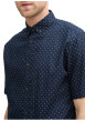 Thumbnail Chemise marine à pois blancs avec coupe regular fit et col boutonné - Image 5